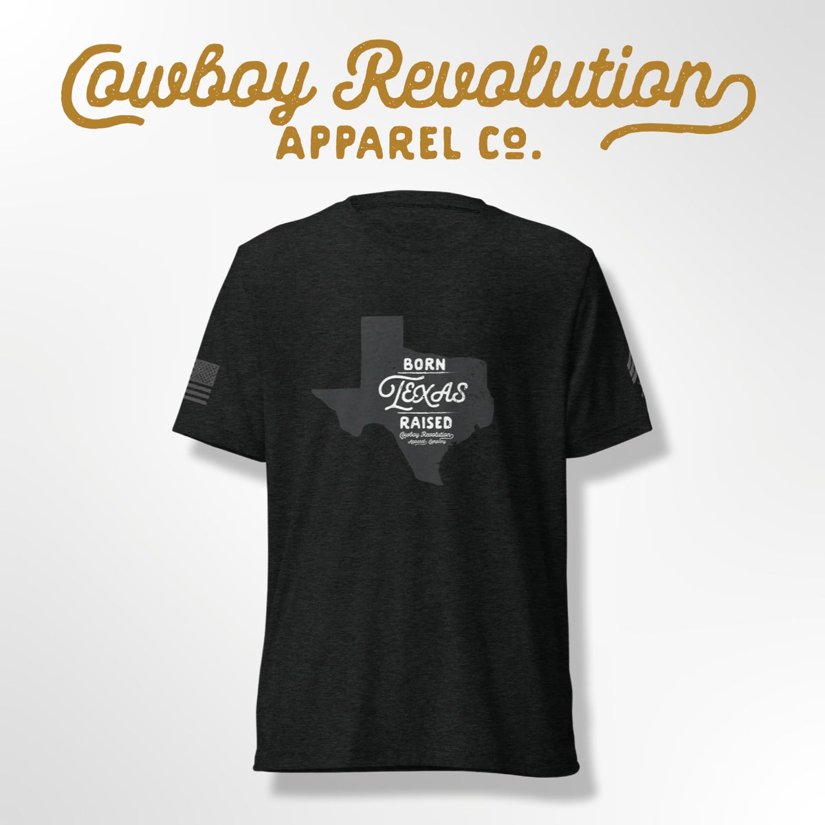 "'Texas Born. Texas Raised' Soft TriBlend Tee by Cowboy Revolution